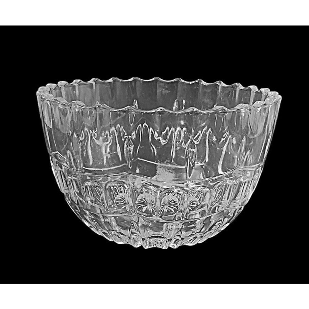 Fifth Avenue VINTAGE Crystal Bowl 6" FAIRMONT Thumbprint Scalloped JAPAN - Picture 3 of 6